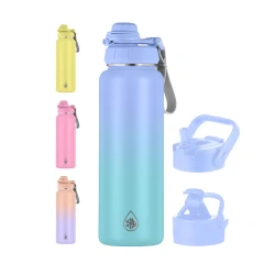 Everich ODM Lids 32oz Double Wall Vacuum Flasks Thermos Stainless Steel Insulated Water Bottle With Straw Flip Lid