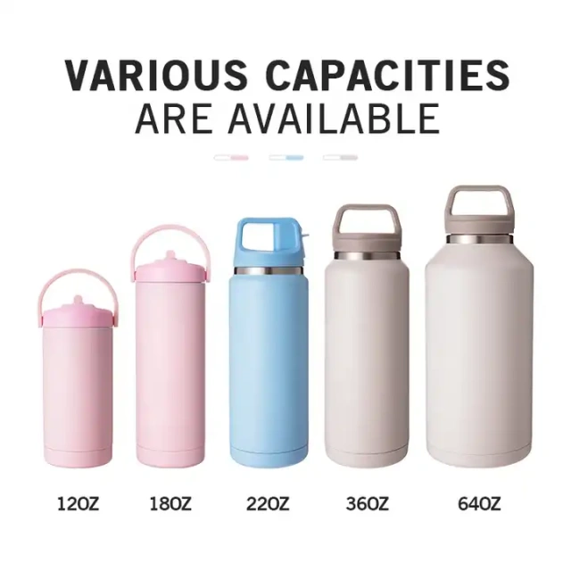 2023 BPA free LFGB Double walled Insulated 18/8 Stainless Steel Vacuum Flask Sport Water Bottle with straw easy carry