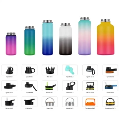 2023 BPA free LFGB Double walled Insulated 18/8 Stainless Steel Vacuum Flask Sport Water Bottle with straw easy carry