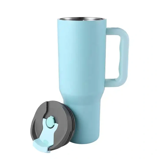 40oz Quencher Tumbler Handle Big Capacity Straw Lid Leak Proof Stainless Steel Water Bottle Travel Mug Thunder Tumbler
