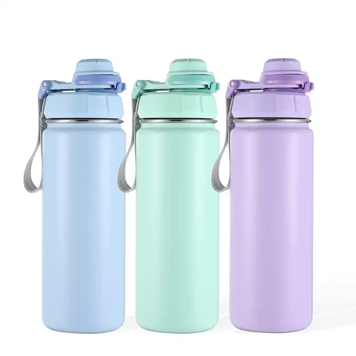 Everich ODM Lids 32oz Double Wall Vacuum Flasks Thermos Stainless Steel Insulated Water Bottle With Straw Flip Lid
