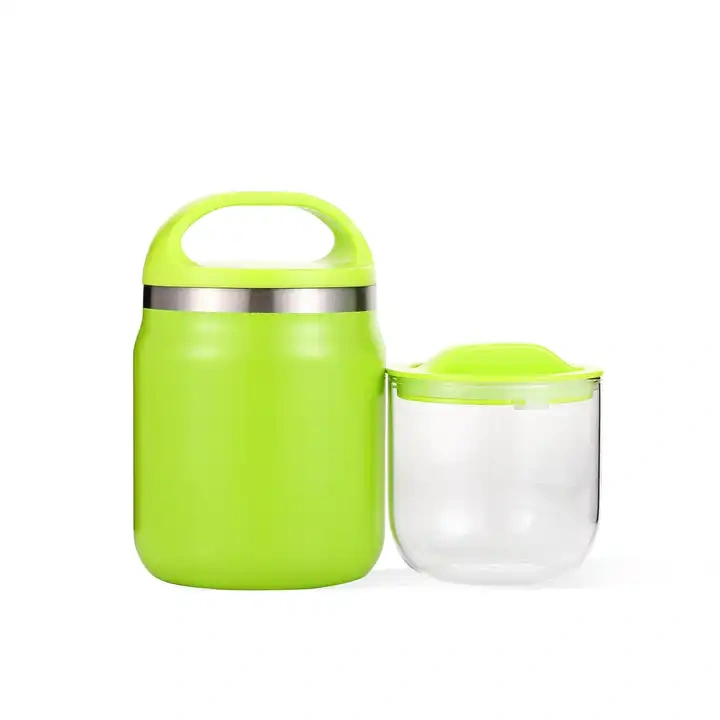 2023 New Design ODM OEM Vacuum Food Thermos with Tritan and Glass Container 600ml