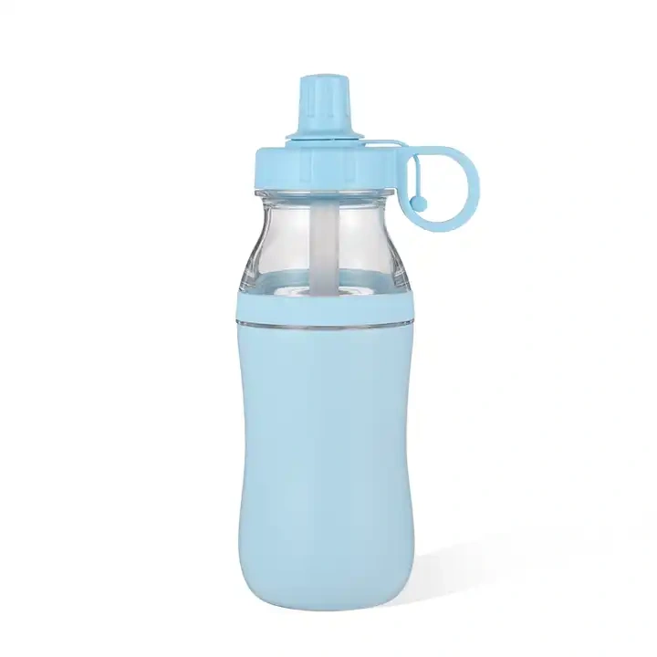 20oz tritan upper base stainless steel double wall insulated water bottle with wide mouth lid