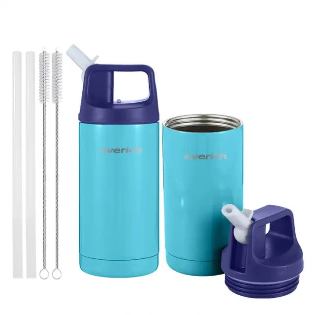 Coffee straw Tumbler Bottle Straw Lid Water Bottle Kids Stainless Steel Double Wall 304 Customized Color Water Bottle