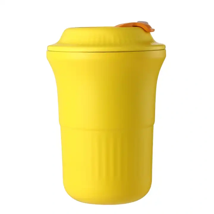 New Design Everich 400ml Special-shaped Stainless Steel Coffee Mug with Lid and Dust Cover