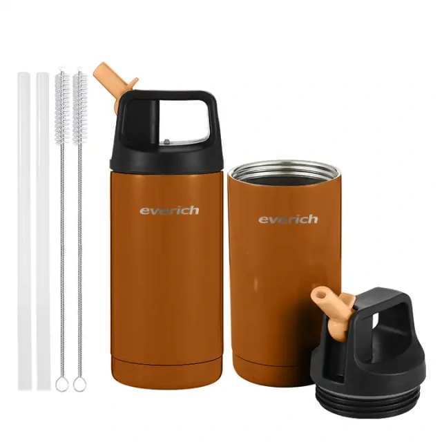 Coffee straw Tumbler Bottle Straw Lid Water Bottle Kids Stainless Steel Double Wall 304 Customized Color Water Bottle