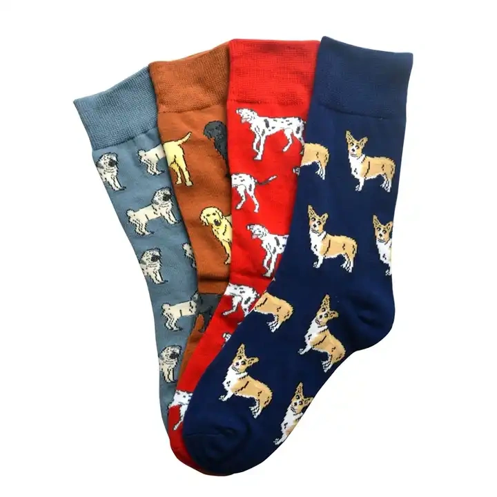 Wholesale apparel accessories custom logo art fancy design women slouch socks