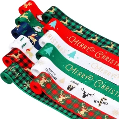 Best Selling Products 2023 100% Polyester Grosgrain Ribbon Christmas Grosgrain Printed for navidad