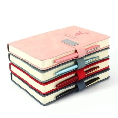 Cheap Promotional Mini Pink Ahorrativa Custom Notebook A5 Black Leather Cover Organizer Personalizadas Planner Agenda