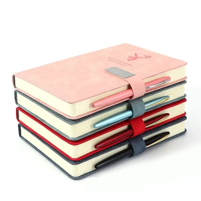 Cheap Promotional Mini Pink Ahorrativa Custom Notebook A5 Black Leather Cover Organizer Personalizadas Planner Agenda