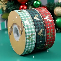 Best Selling Products 2023 100% Polyester Grosgrain Ribbon Christmas Grosgrain Printed for navidad