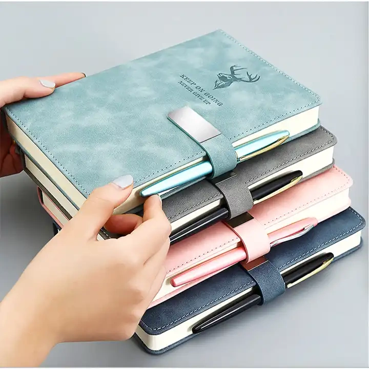 Cheap Promotional Mini Pink Ahorrativa Custom Notebook A5 Black Leather Cover Organizer Personalizadas Planner Agenda