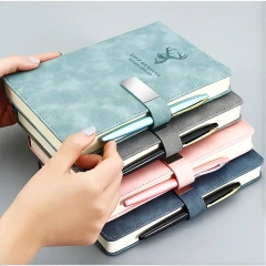 Cheap Promotional Mini Pink Ahorrativa Custom Notebook A5 Black Leather Cover Organizer Personalizadas Planner Agenda