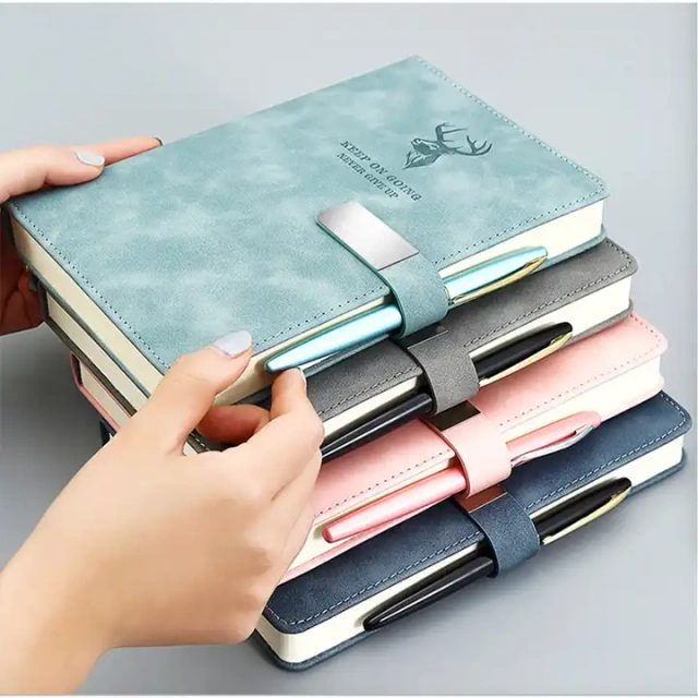 Cheap Promotional Mini Pink Ahorrativa Custom Notebook A5 Black Leather Cover Organizer Personalizadas Planner Agenda