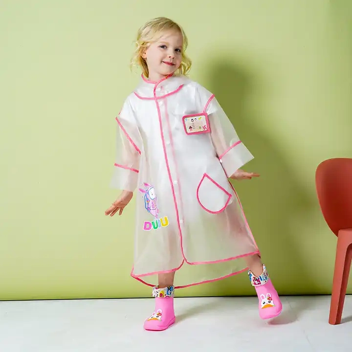 Wholesale waterproof cute design colorful children reusable raincoat and poncho