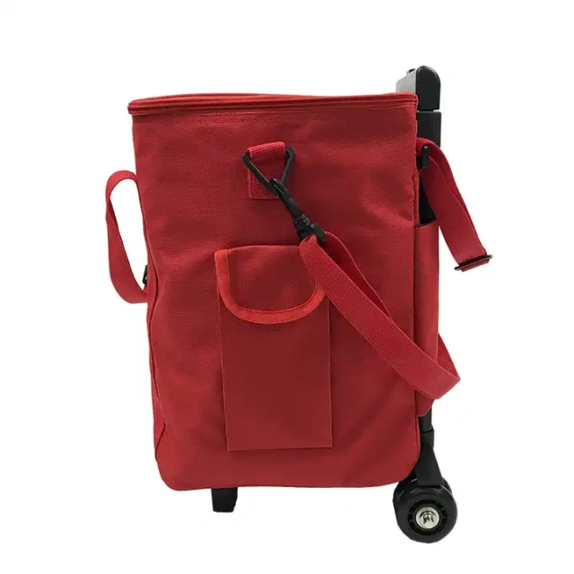 Wholesale 600D Polyester wheeled Shopping Trolley Bag Shopping Trolley