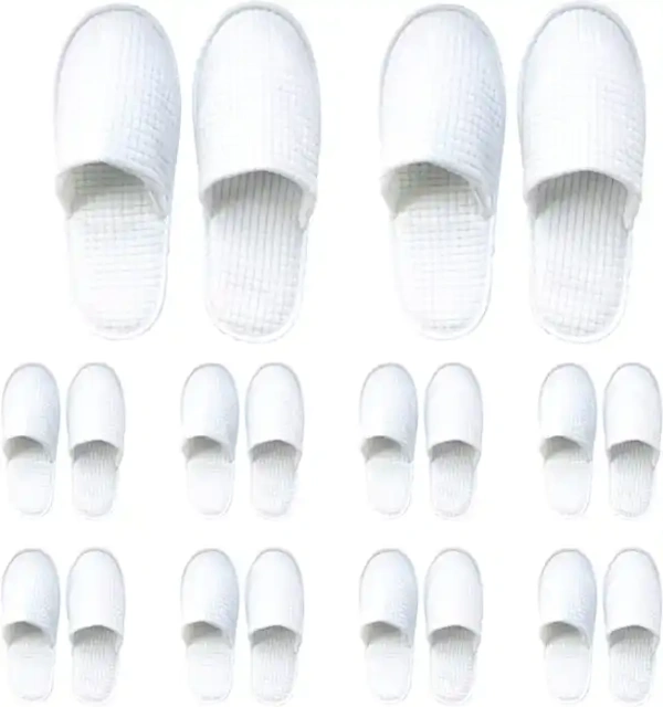 zapatillas White Hotel Spa Slippers Closed Toe Home Guest Slippers for Adult 20 Pairs for Men and Women