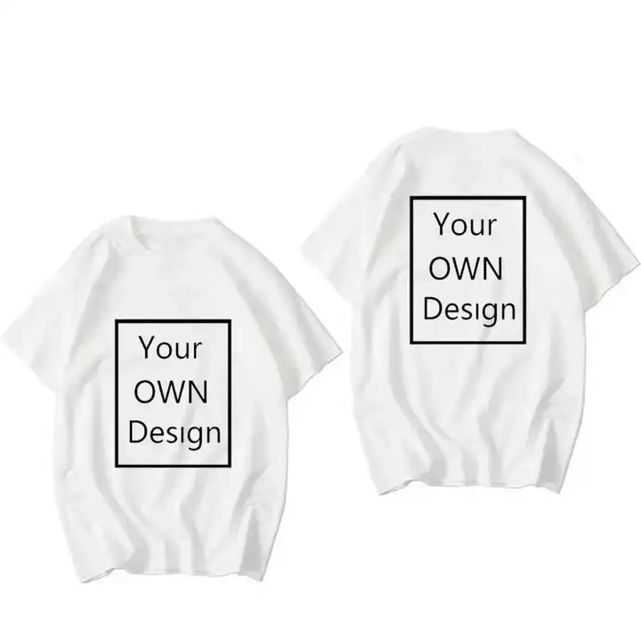 Your OWN Design Black Two Side Business Logo Picture Custom Tee Tshirt Men and Women DIY Cotton T shirt Casual T-shirt