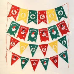 Wholesale Merry Christmas party decoration Paper Letter Flags Banner Party Decoration Christmas paper stripe pull flag