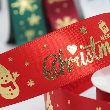 Best Selling Products 2023 100% Polyester Grosgrain Ribbon Christmas Grosgrain Printed for navidad