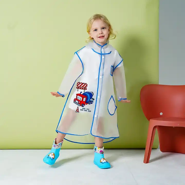 Wholesale waterproof cute design colorful children reusable raincoat and poncho