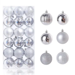 Decorating Christmas Balls Plastic Christmas Silver/Gold/Red Ball navidad Tree Ornaments