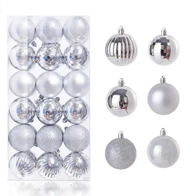Decorating Christmas Balls Plastic Christmas Silver/Gold/Red Ball navidad Tree Ornaments