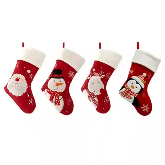 Santa Claus Snowman Merry Christmas Stockings 2023 Kids Gifts Socks XMAS Christmas Decorations Supplies Ornaments