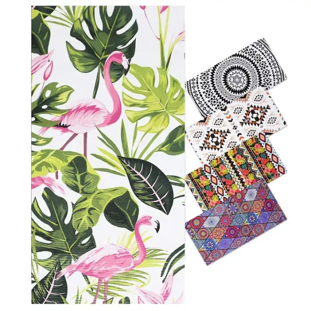 Manufacturers promotional digital printed pattern beach towel quick drying sports towel custom logo