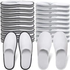 zapatillas White Hotel Spa Slippers Closed Toe Home Guest Slippers for Adult 20 Pairs for Men and Women