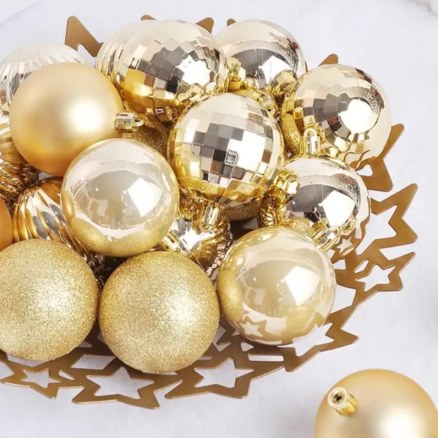 Decorating Christmas Balls Plastic Christmas Silver/Gold/Red Ball navidad Tree Ornaments
