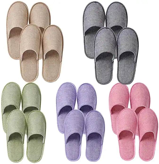 zapatillas White Hotel Spa Slippers Closed Toe Home Guest Slippers for Adult 20 Pairs for Men and Women