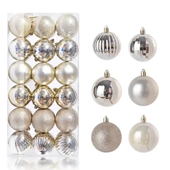 Decorating Christmas Balls Plastic Christmas Silver/Gold/Red Ball navidad Tree Ornaments