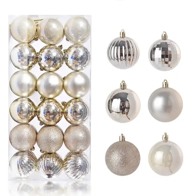 Decorating Christmas Balls Plastic Christmas Silver/Gold/Red Ball navidad Tree Ornaments