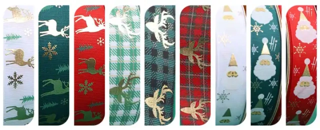 Best Selling Products 2023 100% Polyester Grosgrain Ribbon Christmas Grosgrain Printed for navidad