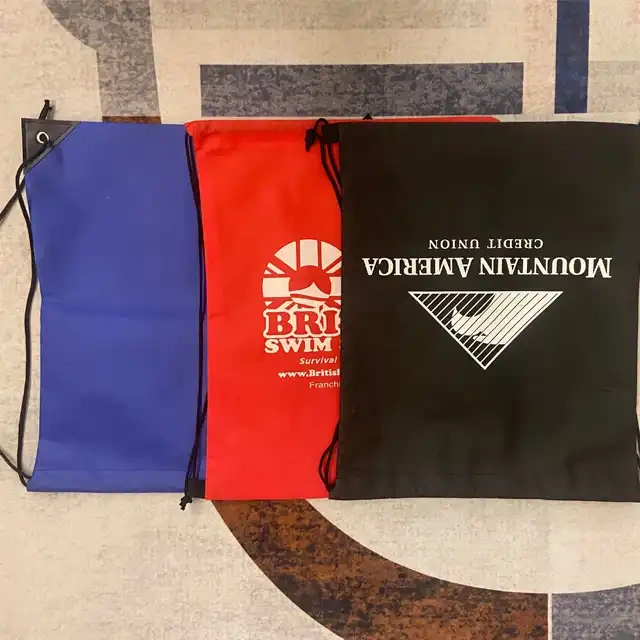 High Quality Recycled Polyester Waterproof Backpack Drawstring Bags for Promotional Gifts
