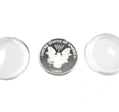 Embossed Silver Coins Custom Metal Tokens Souvenir with Plastic Box