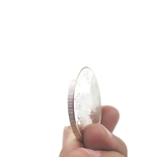 Embossed Silver Coins Custom Metal Tokens Souvenir with Plastic Box