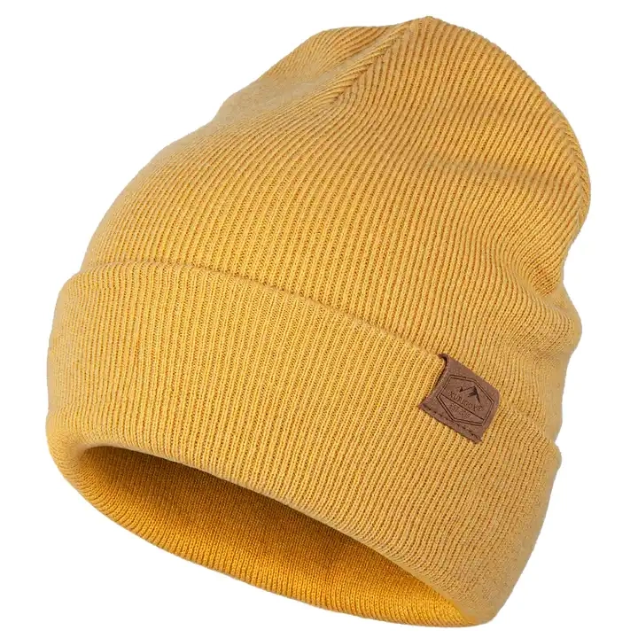 Customized Merino Wool Blend Winter Sports Toque Hats Knit Beanie Cap