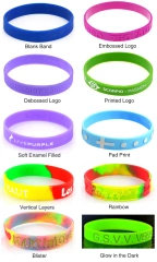 Eco-friendly Color Custom Logo Rubber Bracelet Wrist Band Silicone Wristband