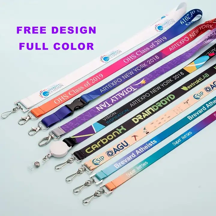 Custom Eco-Friendly Sublimation Printer Nylon Polyester Lanyard Id Card Holder Lanyard