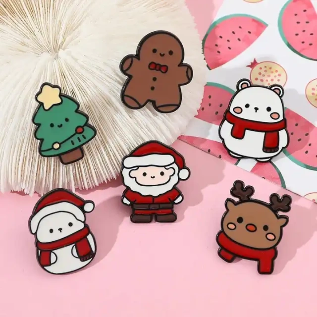 custom enamel pin manufacturer custom cute christmas reindeer pastel colors cartoon hard wholesale enamel pin 2023
