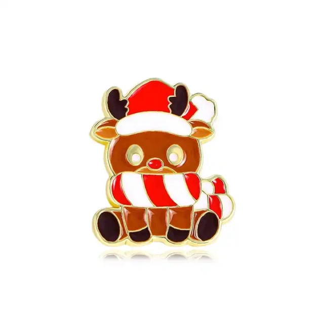 custom enamel pin manufacturer custom cute christmas reindeer pastel colors cartoon hard wholesale enamel pin 2023