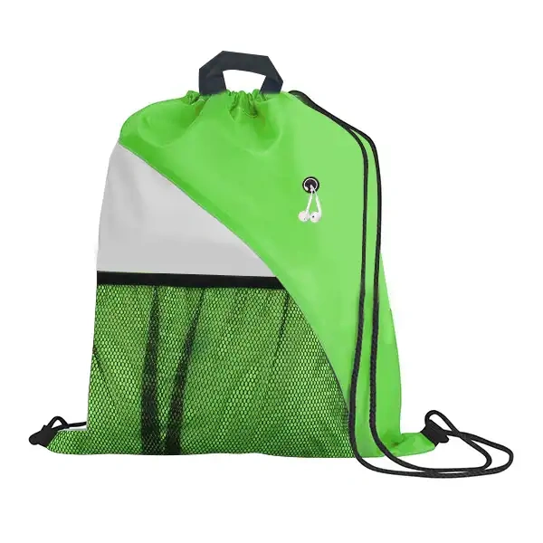 Drawcord Mesh Pocket Drawstring Bag
