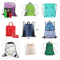 Drawcord Mesh Pocket Drawstring Bag