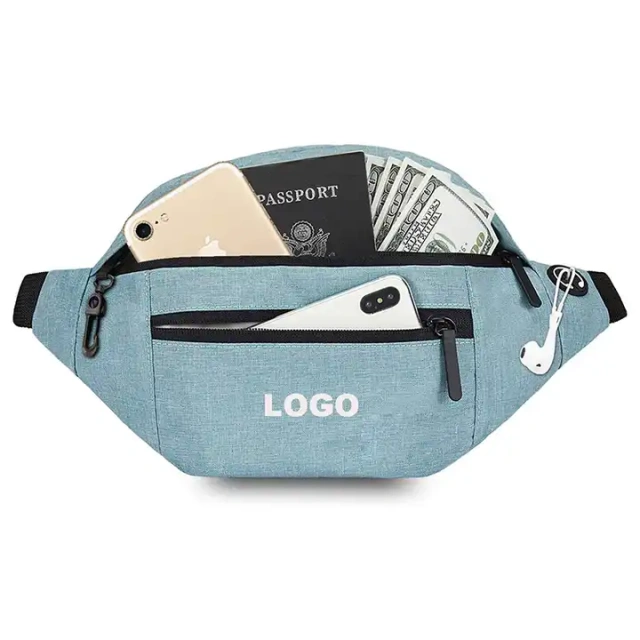 Custom Fanny Pack with 4 Zipper Pocket