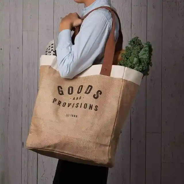 Burlap Market Tote