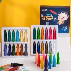 8 12 24 36 Colours Art Cryon Paint Stick Peanut Rocket Crayon Set