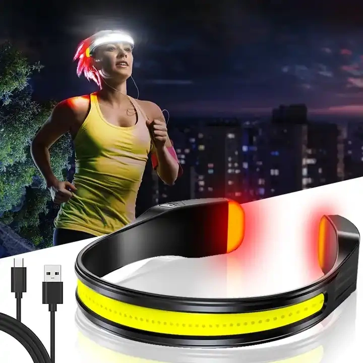 Rechargeable Lightweight Waterproof Light Bar Headlamp Flashlight Suitable for Outdoor Running Fishing Camping
