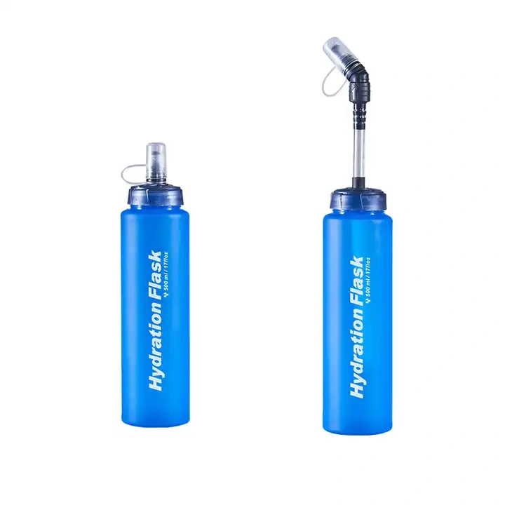 Outdoor Foldable TPU Soft Flask Sports Running Water Bottle Collapsible Flask Water Bottles for Running Climbing Hydration flask